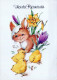 PÂQUES LAPIN Vintage Carte Postale CPSM #PBO434.A - Easter