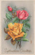FLOWERS Vintage Postcard CPA #PKE616.A - Flores