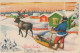 Bonne Année Noël CERF Vintage Carte Postale CPA #PKE054.A - Nouvel An
