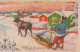 Buon Anno Natale CERVO Vintage Cartolina CPA #PKE053.A - Nouvel An