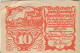 10 HELLER 1921 Stadt Oberösterreich Österreich Notgeld Papiergeld Banknote #PL764 - Lokale Ausgaben