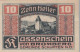 10 HELLER 1920 Stadt SCHLATTEN Niedrigeren Österreich Notgeld Banknote #PF134 - [11] Emissions Locales