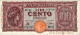 1944-biglietto Di Banca L. 100 Italia Turrita-Testina Data 10 Dicembre Firme Int - Otros & Sin Clasificación