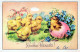 PASCUA POLLO HUEVO Vintage Tarjeta Postal CPA #PKE385.ES - Pâques