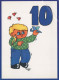 FELIZ CUMPLEAÑOS 10 Año De Edad NIÑOS Vintage Tarjeta Postal CPSM #PBT883.ES - Anniversaire