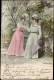 FEMMES 1907 "Voeux De Bonne Année" Mise En Scène Décor Jardin - Donne