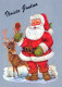WEIHNACHTSMANN SANTA CLAUS TIERE WEIHNACHTSFERIEN Vintage Postkarte CPSM #PAK529.DE - Santa Claus