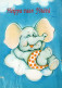 ELEFANTE Animale Vintage Cartolina CPSM #PBS748.IT - Elefanti