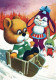 Buon Anno Natale NASCERE Animale Vintage Cartolina CPSM #PBS118.IT - New Year