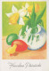 PASQUA POLLO UOVO Vintage Cartolina CPSM #PBP007.IT - Ostern
