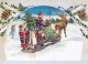 BABBO NATALE Buon Anno Natale CERVO Vintage Cartolina CPSM #PBB213.IT - Kerstman