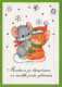 Buon Anno Natale MOUSE Vintage Cartolina CPSM #PAU959.IT - Año Nuevo