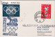 1960-Belgio Bruxelles Cartolina Ill. Volo Speciale Olimpico Monaco Roma Del 25 A - Briefe U. Dokumente
