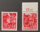 GERMANY ORIGINAL THIRD 3rd REICH ORIGINAL 1945 LAST OFFICIAL STAMP SET SA/SS Mi909-910 MNH FLAW - Ungebraucht