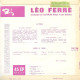 EP 45 RPM (7") Léo Ferré  "  La Mélancolie  " - Autres - Musique Française
