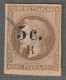 REUNION - N°5a Obl (1885-86) 5c Sur 30c Brun Foncé - Used Stamps