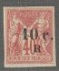 REUNION - N°9 * (1885-86) 10c Sur 40c Rouge-orange - Nuovi