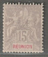 REUNION - N°48 * (1900-05) 15c Gris Et Rouge - Nuovi