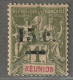 REUNION - N°55 * (1901) Surchargés : 15c Sur 1fr Olive - Nuevos