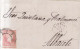 Año 1856 Edifil 48 4c  Isabel II Carta Matasellos Rueda De Carreta 1 Madrid1 - Storia Postale