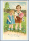 W7T24/ Geburtstag Kinder Mit Blumen Litho AK Ca. 1925 - Birthday