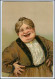 Y2508/ Alte Dicke Frau Lacht  Litho Prägedruck Humor AK Ca.1910 - Humor