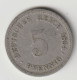 DEUTSCHES REICH 1894 D: 5 Pfennig, KM 11 - 5 Pfennig