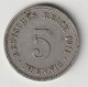 DEUTSCHES REICH 1911 G: 5 Pfennig, KM 11 - 5 Pfennig