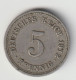 DEUTSCHES REICH 1912 F: 5 Pfennig, KM 11 - 5 Pfennig