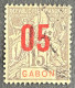 FRAGA0068UB - Mythology - Surcharged 5 C Over 15 C Used Stamp - Gabon - 1912 - Usados