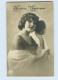 W9W34/ Neujahr  Junge Frau Mit Handspiegel Foto AK 1920 - New Year