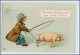 W3G81/ Junge Mit Schwein Neujahr Litho AK 1910 - Anno Nuovo