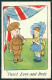 WW1 WWI Propaganda Children Soldier British Flag Cartolina Postcard XF8023 - Autres & Non Classés