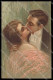 Illustratori Artist Signed Vecchi Romantic Couple Lady Kiss 220-4 Pc ZG6005 - Andere & Zonder Classificatie