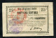 WW1 Billet Monnaie De Nécessité " Bon Régional Unifié - 25 Centimes / Ville De Beaurevoir / Aisne" WWI - Bonds & Basic Needs