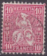 Sitzende Helvetia 38, 10 Rp.karmin  APPENZELL  (Abart)        1879 - Usados