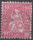 Sitzende Helvetia 38, 10 Rp.karmin  APPENZELL  (Abart)        1879 - Gebraucht