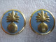 2 INSIGNES DE COL ARMEE FRANCAISE ECOLES (fond Bleu) ETAT EXCELLENT - Army