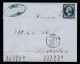 Un Timbre N° 14 Napoléon III  Bleu  Foncé  Sur   Lettre   Destination  Nantes  Année 1856 - 1853-1860 Napoléon III.