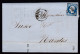 Un Timbre N° 14 Napoléon III  Bleu  Foncé  Sur   Lettre   Destination  Nantes  Année 1856 - 1853-1860 Napoléon III.