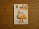 Carte Brodée Faro - Portugal - Jeune Femme Robe Brodée - 9,5x14,3cm Env. - Bordados