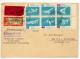 Germany East 1962 Registered Express Cover; Altenburg To Bad Ems; 10th European Swimming Championships Block Of 6 Stamps - Lettres & Documents