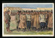 Künstler-AK Kriegsgefangene Im Lager  - War 1914-18