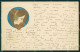 Art Nouveau Lady Relief OPF Postcard Cartolina QT5855 - Other & Unclassified