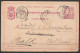 Etat Indépendant Du Congo - EP 15c Rouge Càd BANANA /16 DEC 1890 Pour OOTMARSUM Holland Réexépdiée à BALK - Càd Transit  - Interi Postali