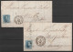 Lot 2 L. Affr. N°14 - 2 Càd Différents MARCHIENNE-AU-PONT 1864 & 1865 Pour NIEL Près BOOM (Anvers) - 1863-1864 Medallions (13/16)