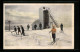 AK Skifahrer Vor Einem Aussichtsturm Im Schnee  - Winter Sports