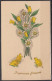 CPA FANTAISIE " Joyeuses Paques " Avec Bouquet De Fleurs Non écrite - Easter