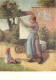 Art - Peinture - Camille Pissaro - Femme étendant Du Linge, 1887 - CPM - Voir Scans Recto-Verso - Malerei & Gemälde