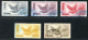 REF 091 > JAPON < Yv PA N° 7 à 11 Ø < Oblitéré Dos Visible - Used Ø > Cote 130 € > Oiseaux - Birds Japan - Air Mail - Poste Aérienne